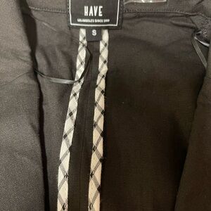 Black linen suit with tag